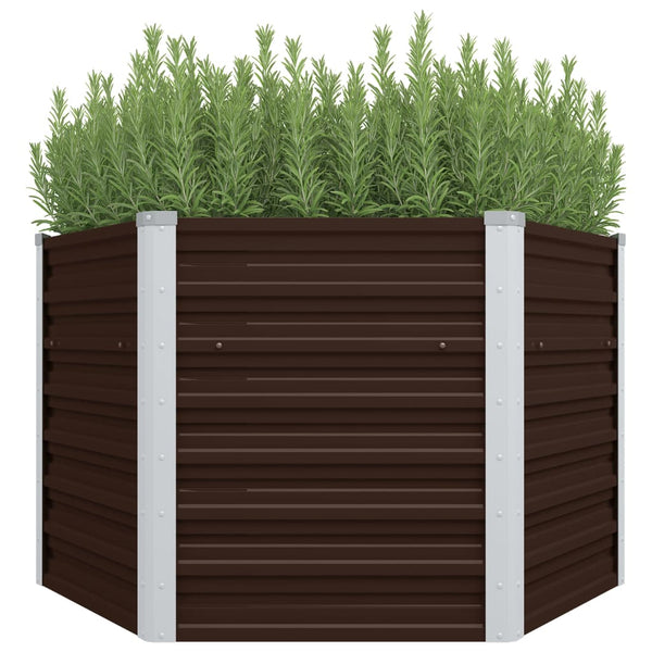 jardiniere acier galvanise hexagonale fond drainage marron 129 x 129 x 77 cm 1 | jardinna