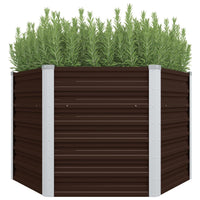 jardiniere acier galvanise hexagonale fond drainage marron 129 x 129 x 77 cm 1 | jardinna