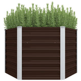 jardiniere acier galvanise hexagonale fond drainage marron 129 x 129 x 77 cm 1 | jardinna