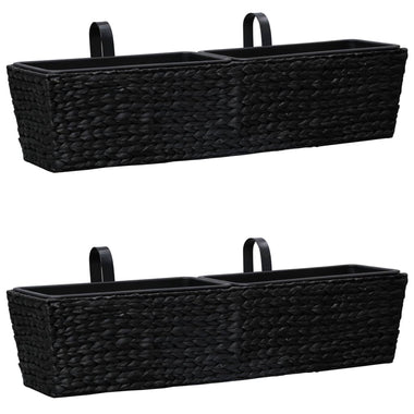 jardiniere balcon jacinthe deau set 2 pcs noir 1 | jardinna