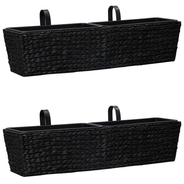 jardiniere balcon jacinthe deau set 2 pcs noir 1 | jardinna