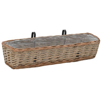 jardiniere balcon osier doublure 2 pcs 2 | jardinna