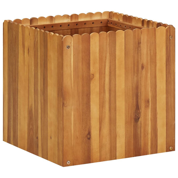 jardiniere bois dacacia massif design sobre rustique 50 x 50 x 50 cm 1 | jardinna