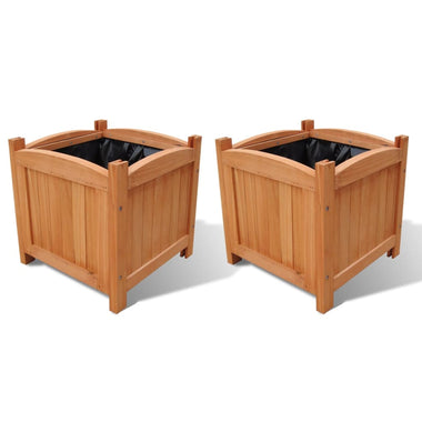jardiniere bois massif resistant intemperies set 2 marron 1 | jardinna