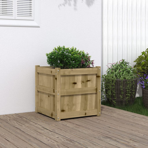 jardiniere bois massif structure robuste 50x50x50 cm naturel impregne 2 | jardinna