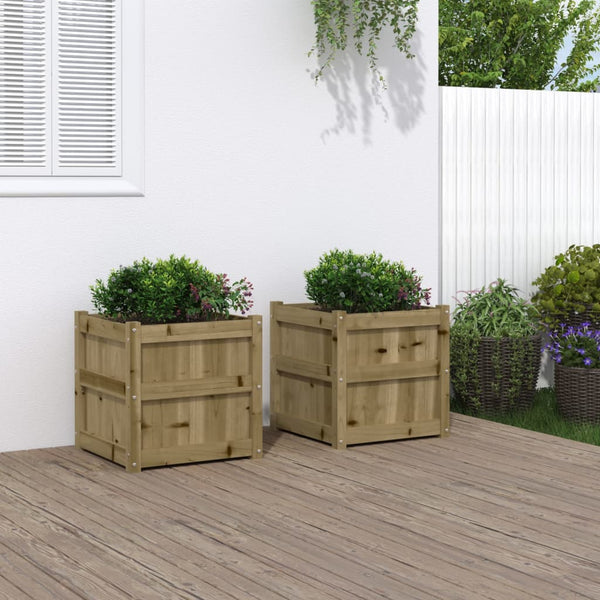 jardiniere bois massif structure robuste 50x50x50 cm naturel impregne 3 | jardinna
