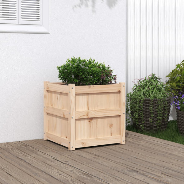 jardiniere bois massif structure robuste 50x50x50 cm pin naturel 2 | jardinna