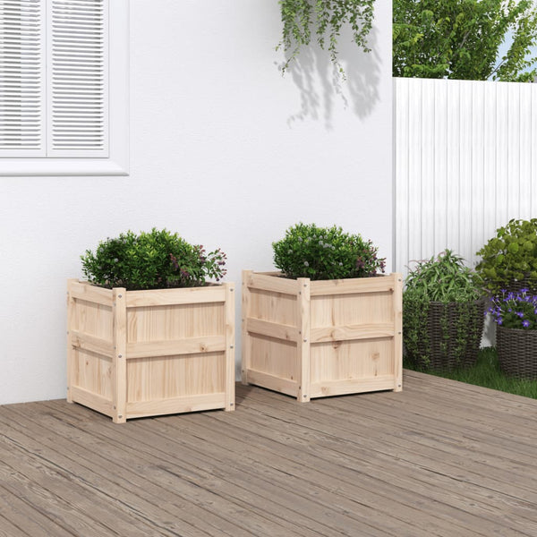 jardiniere bois massif structure robuste 50x50x50 cm pin naturel 3 | jardinna