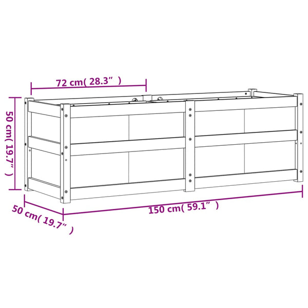 jardiniere bois massif style rustique 150x50x50 cm 11 | jardinna