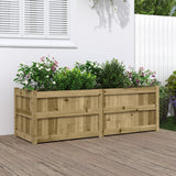 jardiniere bois massif style rustique 150x50x50 cm naturel impregne 1 | jardinna
