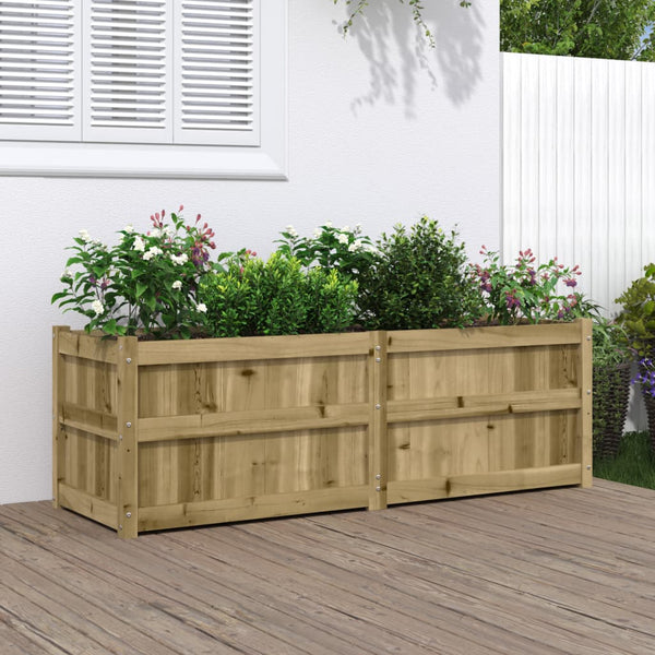 jardiniere bois massif style rustique 150x50x50 cm naturel impregne 1 | jardinna