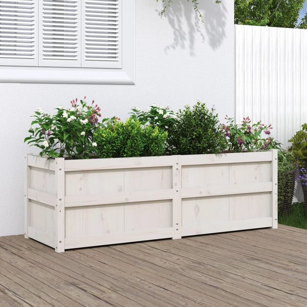 jardiniere bois massif style rustique 150x50x50 cm pin blanc 1 | jardinna