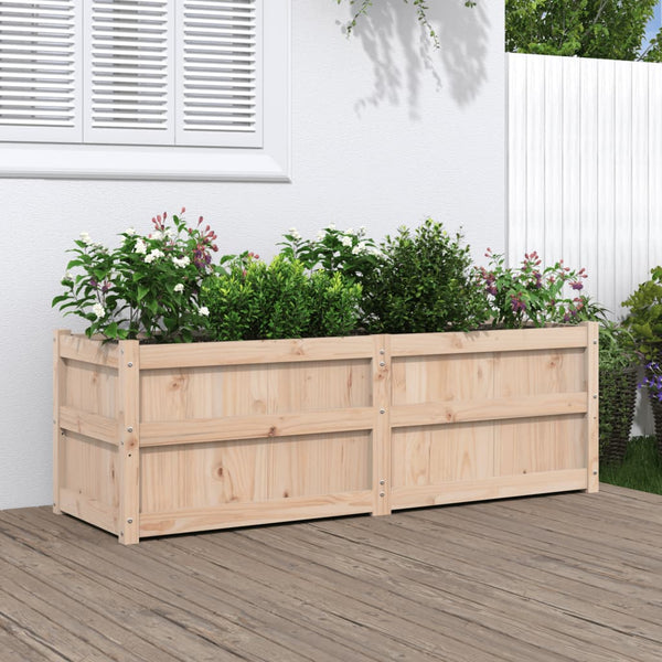 jardiniere bois massif style rustique 150x50x50 cm pin naturel 1 | jardinna