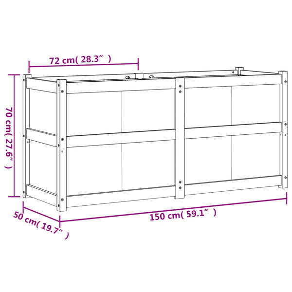 jardiniere bois massif style rustique 150x50x70 cm 11 | jardinna