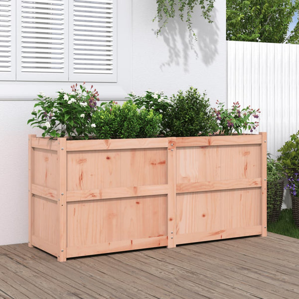 jardiniere bois massif style rustique 150x50x70 cm douglas naturel 1 | jardinna