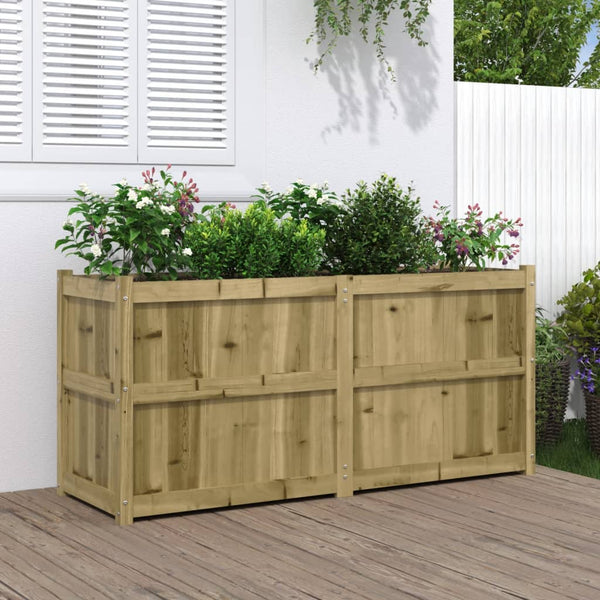 jardiniere bois massif style rustique 150x50x70 cm naturel impregne 1 | jardinna