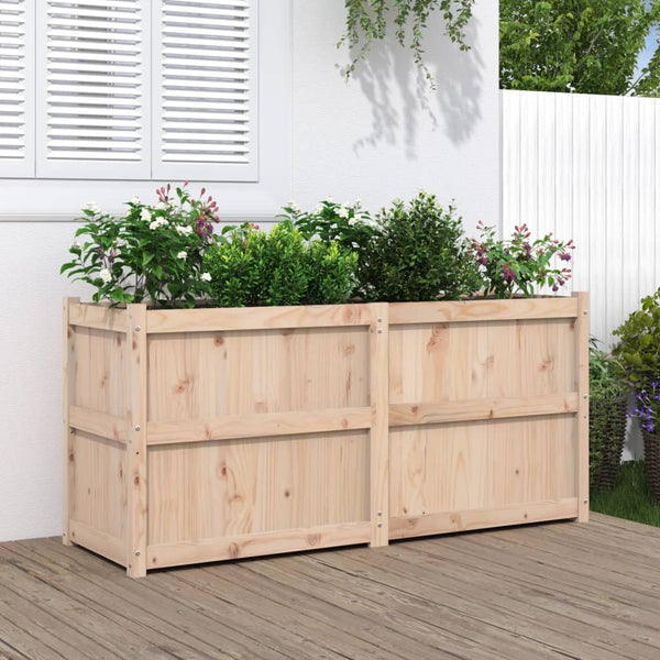 jardiniere bois massif style rustique 150x50x70 cm pin naturel 1 | jardinna