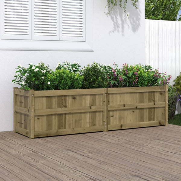 jardiniere bois massif style rustique 180x50x50 cm naturel impregne 1 | jardinna