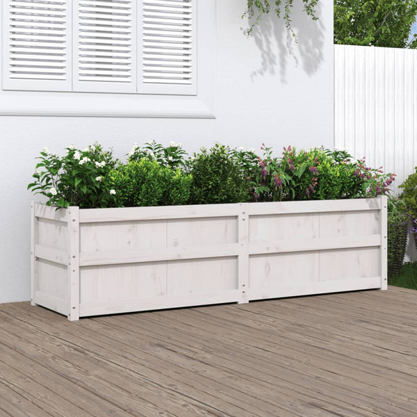 jardiniere bois massif style rustique 180x50x50 cm pin blanc 1 | jardinna