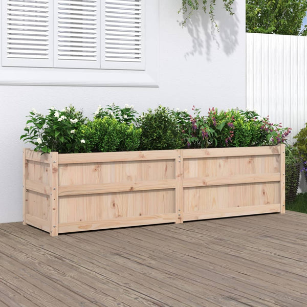 jardiniere bois massif style rustique 180x50x50 cm pin naturel 1 | jardinna