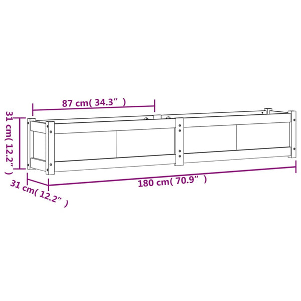 jardiniere bois massif style rustique 181x30x31 cm 11 | jardinna