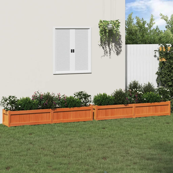 jardiniere bois massif style rustique 181x30x31 cm bois pin brun 3 | jardinna
