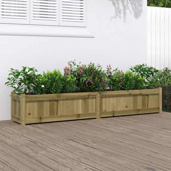 jardiniere bois massif style rustique 181x30x31 cm naturel impregne 2 | jardinna