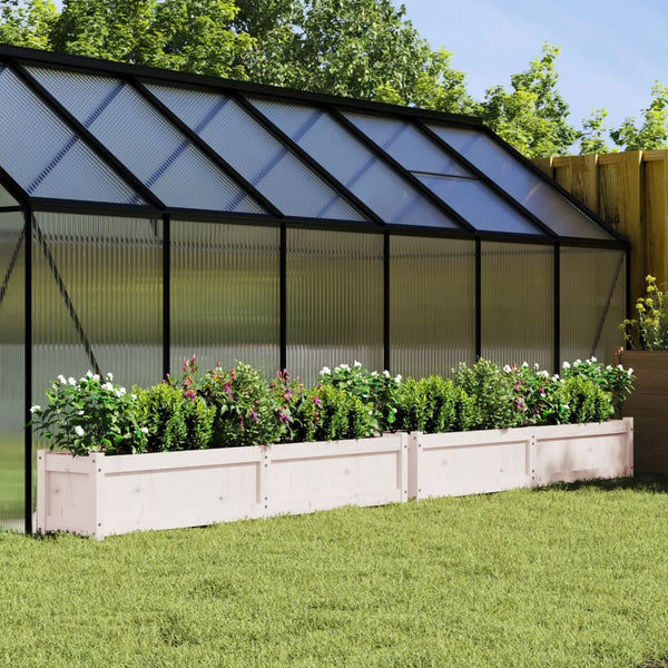 jardiniere bois massif style rustique 181x30x31 cm pin blanc 3 | jardinna