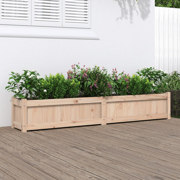 jardiniere bois massif style rustique 181x30x31 cm pin naturel 2 | jardinna