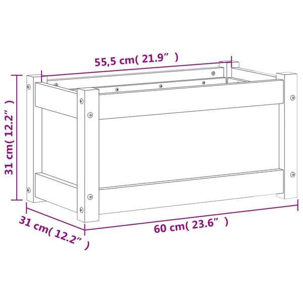 jardiniere bois massif style rustique 60x31x31 cm set 1 2 pcs 12 | jardinna