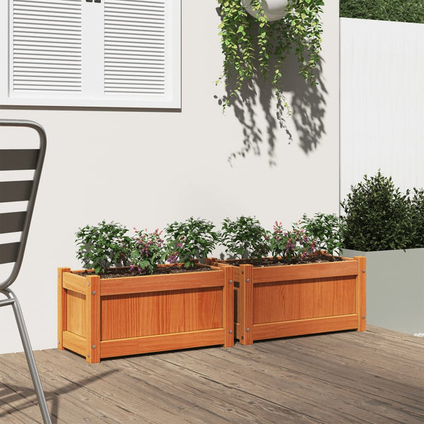 jardiniere bois massif style rustique 60x31x31 cm set 1 2 pcs 3 | jardinna