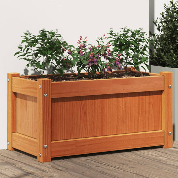 jardiniere bois massif style rustique 60x31x31 cm set 1 2 pcs marron 2 | jardinna