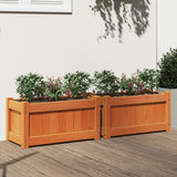 jardiniere bois massif style rustique 60x31x31 cm set 1 2 pcs marron 3 | jardinna