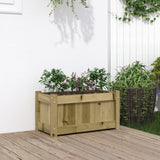 jardiniere bois massif style rustique 60x31x31 cm set 1 2 pcs naturel impregne 2 | jardinna