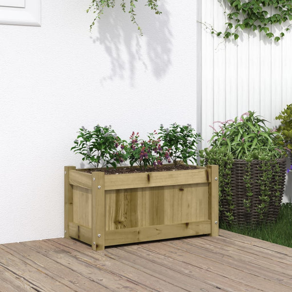 jardiniere bois massif style rustique 60x31x31 cm set 1 2 pcs naturel impregne 2 | jardinna
