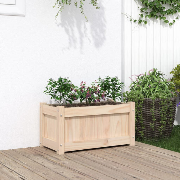 jardiniere bois massif style rustique 60x31x31 cm set 1 2 pcs pin naturel 2 | jardinna