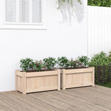 jardiniere bois massif style rustique 60x31x31 cm set 1 2 pcs pin naturel 3 | jardinna