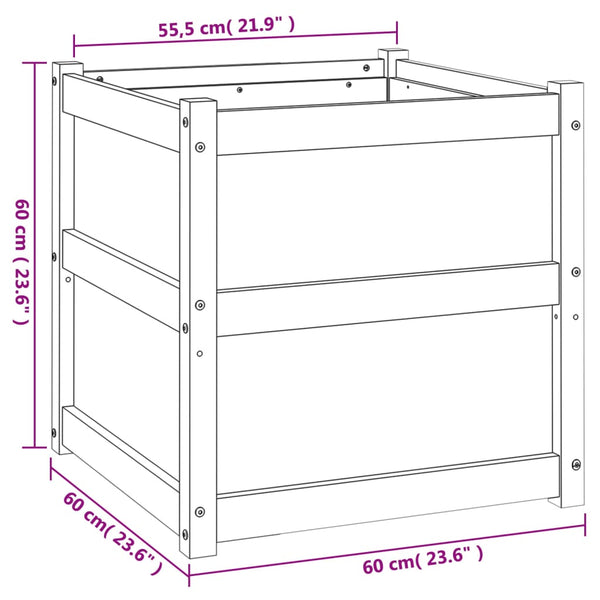 jardiniere bois massif style rustique 60x60x60 cm set 1 2 pcs 11 | jardinna
