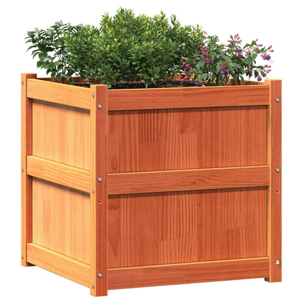 jardiniere bois massif style rustique 60x60x60 cm set 1 2 pcs 4 | jardinna