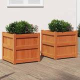 jardiniere bois massif style rustique 60x60x60 cm set 1 2 pcs bois pin brun 3 | jardinna