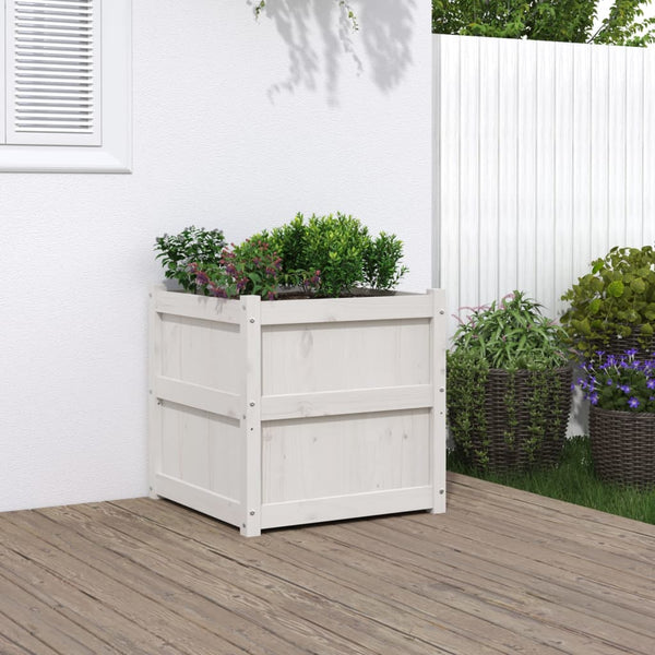 jardiniere bois massif style rustique 60x60x60 cm set 1 2 pcs pin blanc 2 | jardinna