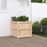 jardiniere bois massif style rustique 60x60x60 cm set 1 2 pcs pin naturel 2 | jardinna