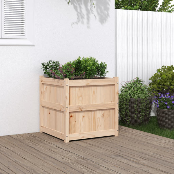 jardiniere bois massif style rustique 60x60x60 cm set 1 2 pcs pin naturel 2 | jardinna