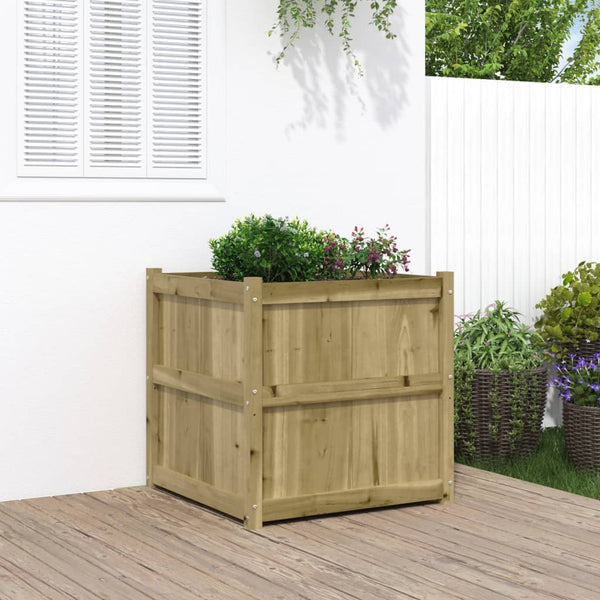 jardiniere bois massif style rustique 70x70x70 cm naturel impregne 1 | jardinna