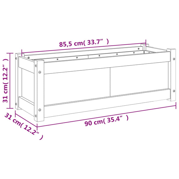 jardiniere bois massif style rustique 90x31x31 cm set 1 2 pcs 11 | jardinna