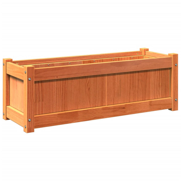 jardiniere bois massif style rustique 90x31x31 cm set 1 2 pcs 2 | jardinna