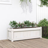 jardiniere bois massif style rustique 90x31x31 cm set 1 2 pcs blanc 2 | jardinna