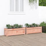 jardiniere bois massif style rustique 90x31x31 cm set 1 2 pcs douglas naturel 3 | jardinna