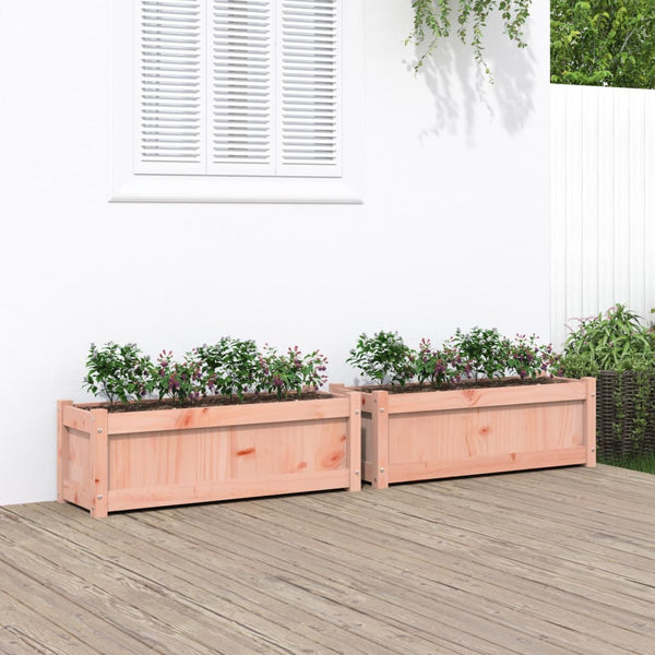 jardiniere bois massif style rustique 90x31x31 cm set 1 2 pcs douglas naturel 3 | jardinna
