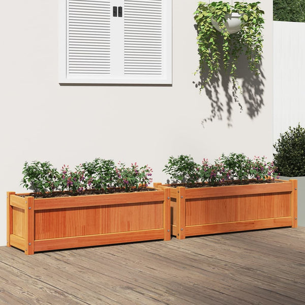 jardiniere bois massif style rustique 90x31x31 cm set 1 2 pcs marron 3 | jardinna